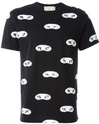 schwarzes bedrucktes T-shirt von MAISON KITSUNÉ