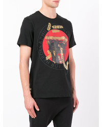 schwarzes bedrucktes T-shirt von Philipp Plein