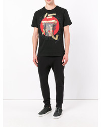 schwarzes bedrucktes T-shirt von Philipp Plein