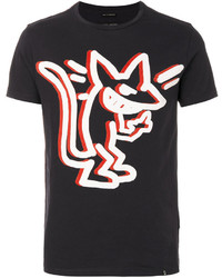 schwarzes bedrucktes T-shirt von Marc Jacobs