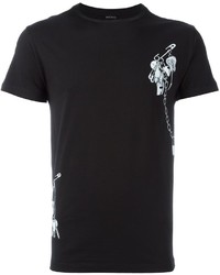 schwarzes bedrucktes T-shirt von Marc Jacobs