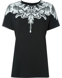 schwarzes bedrucktes T-shirt von Marcelo Burlon County of Milan