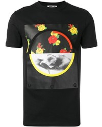 schwarzes bedrucktes T-shirt von McQ by Alexander McQueen