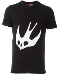 schwarzes bedrucktes T-shirt von McQ by Alexander McQueen