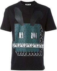 schwarzes bedrucktes T-shirt von McQ by Alexander McQueen