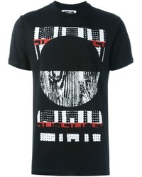 schwarzes bedrucktes T-shirt von McQ by Alexander McQueen