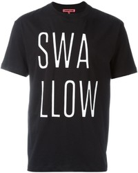 schwarzes bedrucktes T-shirt von McQ by Alexander McQueen