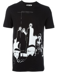 schwarzes bedrucktes T-shirt von McQ by Alexander McQueen