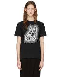 schwarzes bedrucktes T-shirt von MCQ