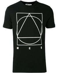 schwarzes bedrucktes T-shirt von McQ