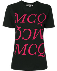 schwarzes bedrucktes T-shirt von MCQ