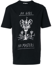 schwarzes bedrucktes T-shirt von McQ