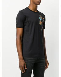 schwarzes bedrucktes T-shirt von Dolce & Gabbana