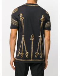 schwarzes bedrucktes T-shirt von Dolce & Gabbana