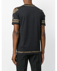 schwarzes bedrucktes T-shirt von Dolce & Gabbana