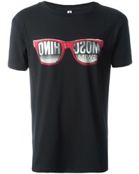 schwarzes bedrucktes T-shirt von Moschino