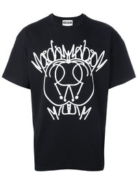 schwarzes bedrucktes T-shirt von Moschino