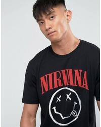 schwarzes bedrucktes T-shirt von Asos