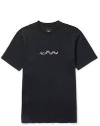schwarzes bedrucktes T-shirt von Oamc