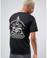 schwarzes bedrucktes T-shirt von Obey