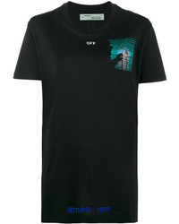 schwarzes bedrucktes T-shirt von Off-White