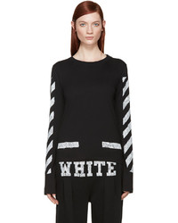 schwarzes bedrucktes T-shirt von Off-White