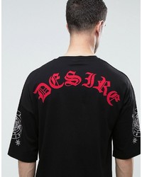 schwarzes bedrucktes T-shirt von Asos