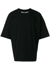 schwarzes bedrucktes T-shirt von Palm Angels