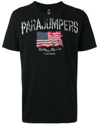 schwarzes bedrucktes T-shirt von Parajumpers