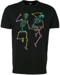 schwarzes bedrucktes T-shirt von Paul Smith