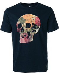 schwarzes bedrucktes T-shirt von Paul Smith