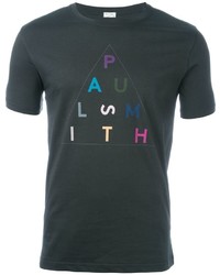 schwarzes bedrucktes T-shirt von Paul Smith