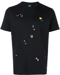 schwarzes bedrucktes T-shirt von Paul Smith