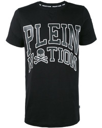 schwarzes bedrucktes T-shirt von Philipp Plein