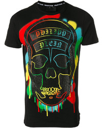 schwarzes bedrucktes T-shirt von Philipp Plein