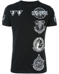 schwarzes bedrucktes T-shirt von Philipp Plein