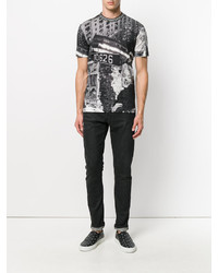 schwarzes bedrucktes T-shirt von Dolce & Gabbana