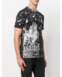 schwarzes bedrucktes T-shirt von Dolce & Gabbana