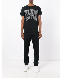 schwarzes bedrucktes T-shirt von Philipp Plein