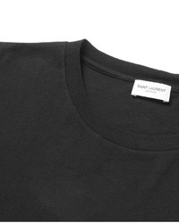 schwarzes bedrucktes T-shirt von Saint Laurent