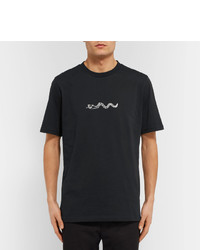 schwarzes bedrucktes T-shirt von Oamc