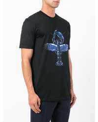 schwarzes bedrucktes T-shirt von Lanvin