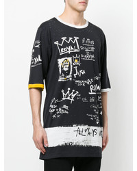 schwarzes bedrucktes T-shirt von Dolce & Gabbana