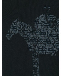 schwarzes bedrucktes T-shirt von Maison Margiela