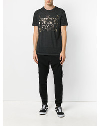 schwarzes bedrucktes T-shirt von Diesel