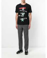 schwarzes bedrucktes T-shirt von Valentino