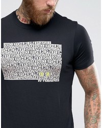 schwarzes bedrucktes T-shirt von Paul Smith