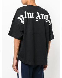 schwarzes bedrucktes T-shirt von Palm Angels