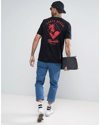 schwarzes bedrucktes T-shirt von Asos