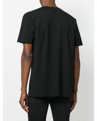 schwarzes bedrucktes T-shirt von Marcelo Burlon County of Milan